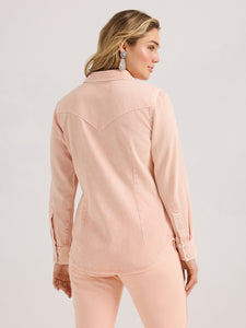 Wrangler Women’s Solid Pink Denim Snap Up.