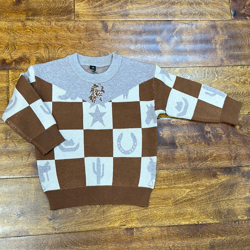 Wild Checkmate Kids Sweater.