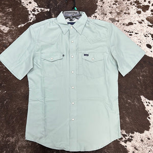 Wrangler Sage Green Short Sleeve Button Up.