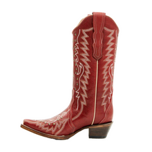 Load image into Gallery viewer, Circle G By Corral Ladies Embroidery &amp; Studs Red Boots