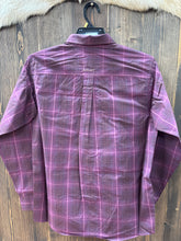Load image into Gallery viewer, Men’s Ariat Grape Wine Medium Plaid Longsleeve Button Up
