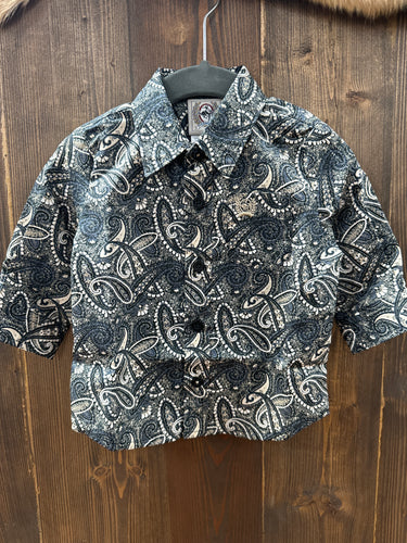 Boys Black Button Up