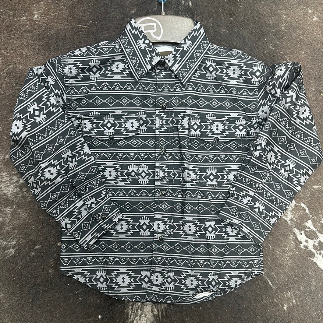 Boys Roper Horitzonal Aztec Strip Button Up.