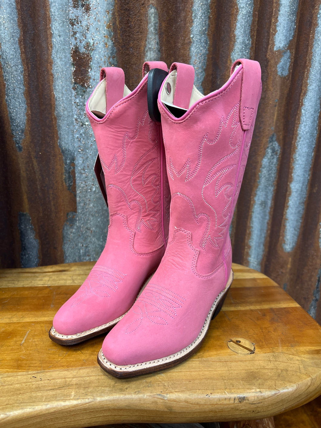 Girl’s Old West Pink Pointed Toe Boot