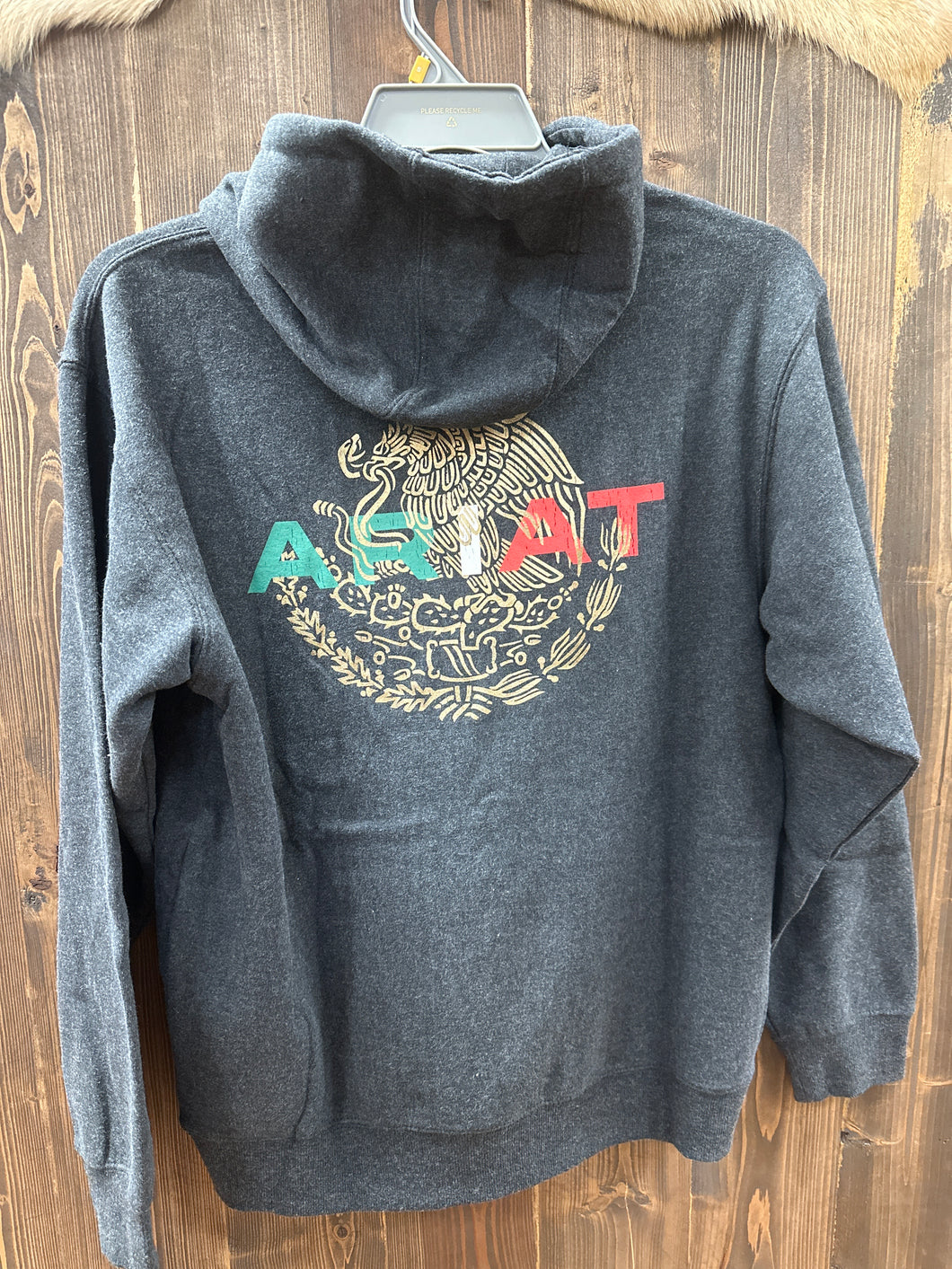 Ariat Men’s Mexico Flag Lock Up Hood Black Heather