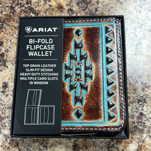 Ariat Bifold Turquoise Outline