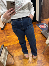 Load image into Gallery viewer, Stetson Woman’s Dark Wash High Rise Wide Leg W/Long Front Pockets