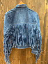 Load image into Gallery viewer, Woman’s Denim Fringe Jacket