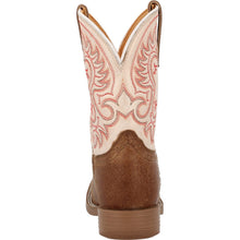 Load image into Gallery viewer, Durango Little Girl&#39;s Shyloh Metallic Peach &amp; Tan Western Square Toe Boot.