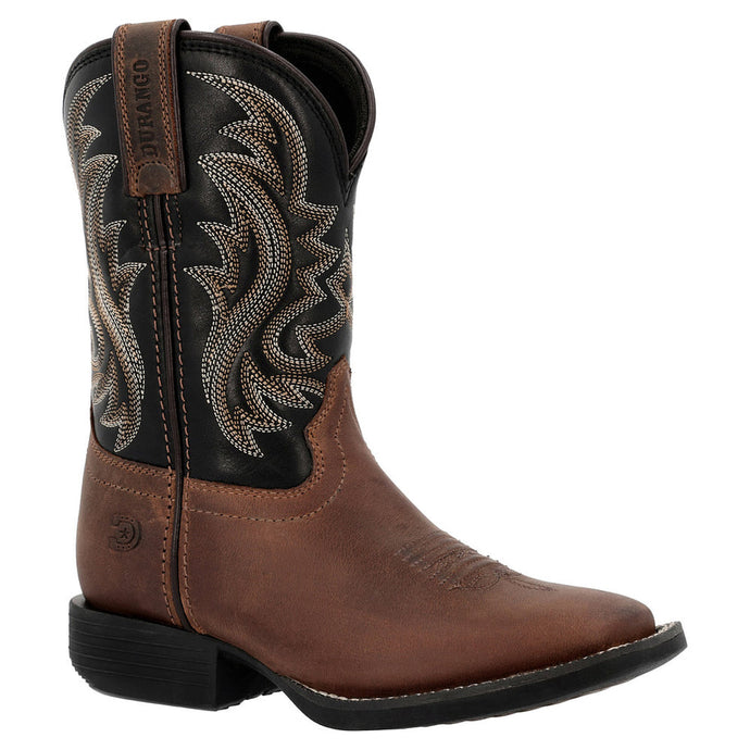 Boys Durango Shyloh Honey Tan & Metallic Square Toe Boots.