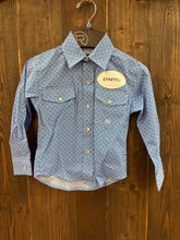 Load image into Gallery viewer, Boys Roper Long Sleeve Amarillo Allover Blue Print Button Up