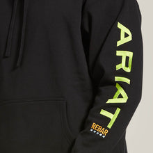 Load image into Gallery viewer, Ariat Mens Rebar Black/Lime Graphic Hoodie.