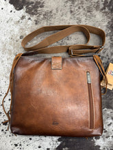 Load image into Gallery viewer, Women’s Justin Cognac Crossbody With Leather Fringe