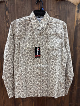 Load image into Gallery viewer, Wrangler Men’s Tan Printed Snap Button Up