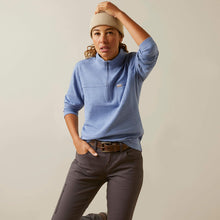 Load image into Gallery viewer, Ariat Womens Colony Blue Rebar Foundation 1/4 Zip Sweatshirt.