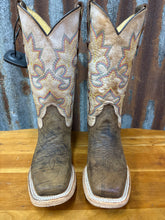 Load image into Gallery viewer, Corral Girls Brown/White Embroidery Square Toe Boot