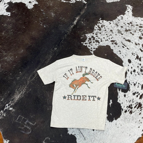 If It Ain’t Broke Ride It-S/S Youth Tee-Oatmeal