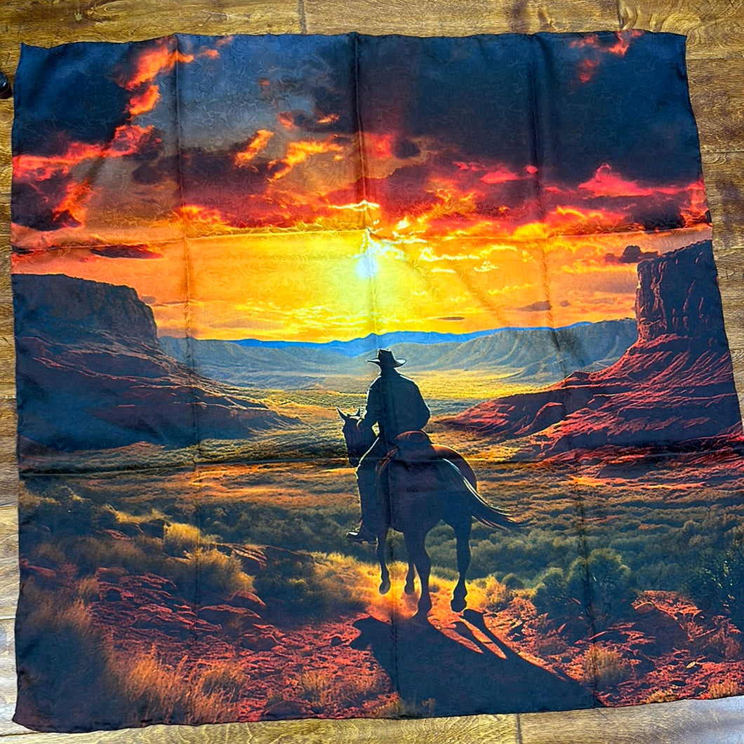 Sunset Rider Silk Scarf.