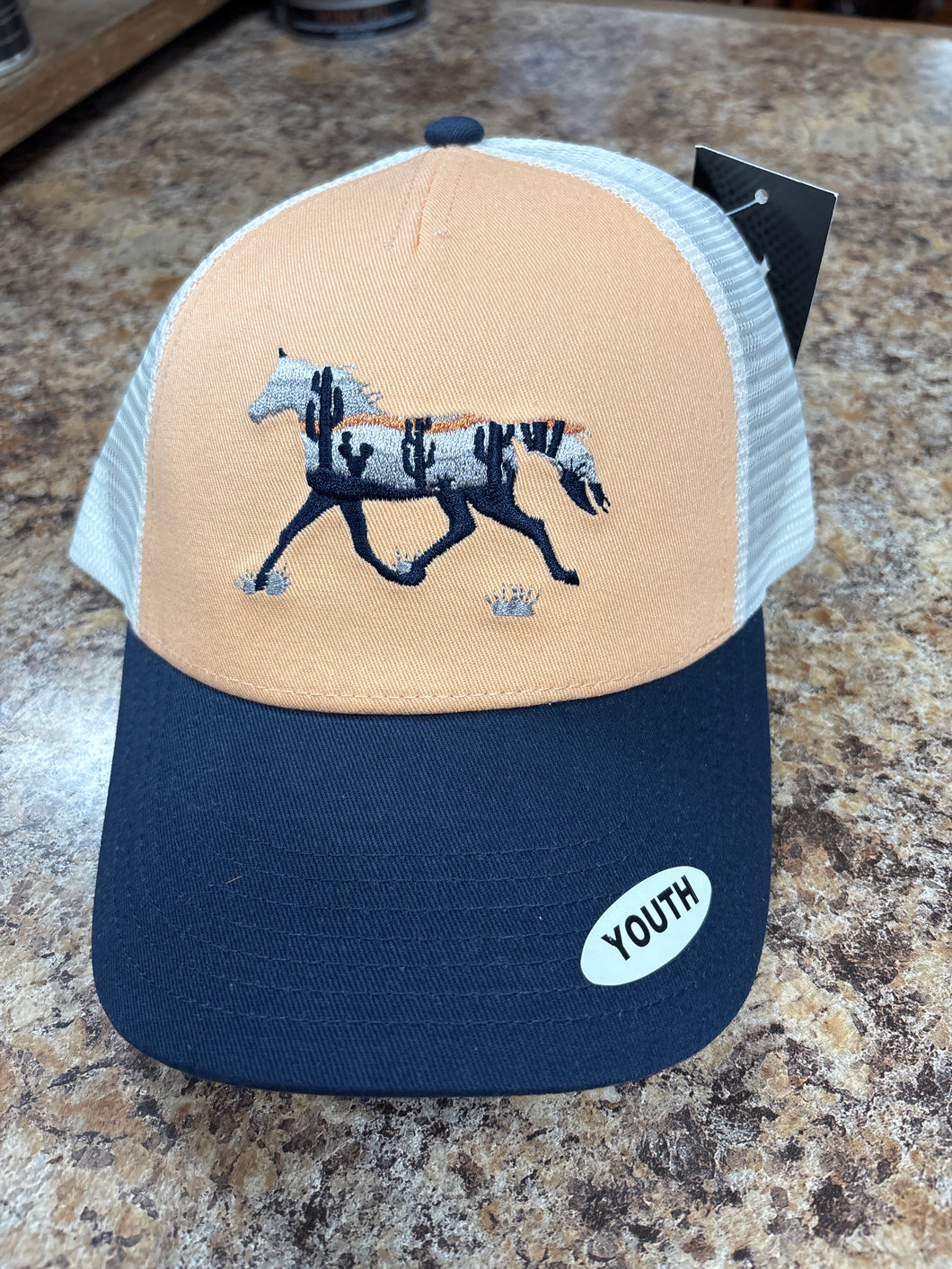 Girls Youth Peach Trucker Hat.