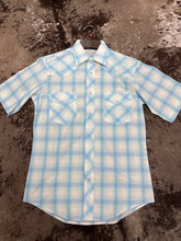 Load image into Gallery viewer, Mens Roper Short Sleeve Cyan  Snap Shirt