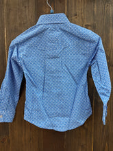 Load image into Gallery viewer, Boys Roper Long Sleeve Amarillo Allover Blue Print Button Up