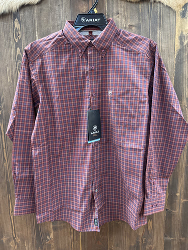 Men’s Ariat Pro Pavel LS Shirt Burgundy