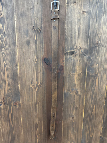 Kid’s Brown Leather Belt w/ Embellished Flag