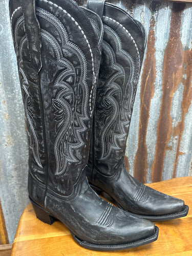 Circle G Black Embroidered Black Ladies Boots.