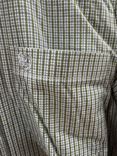 Load image into Gallery viewer, Men’s Panhandle Olive Green Satin Checkered Long Sleeve Button Up