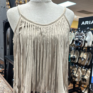 Suede Tank with Fringe.