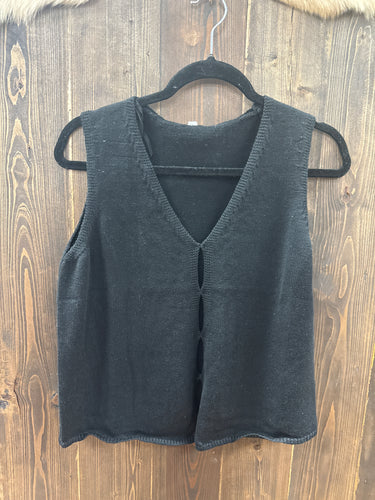 Black Knit Sweater Tank Too