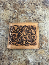 Load image into Gallery viewer, Men’s Western Antique Floral Tooled Leather Wallet