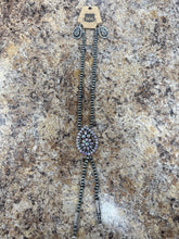 Load image into Gallery viewer, Pink Panache Western Bolo Style Burnished Pearl Necklace And Earring Set