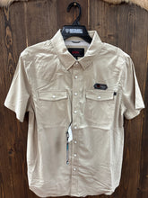 Load image into Gallery viewer, Men’s Rock And Roll Olive Short Sleeve Button Up