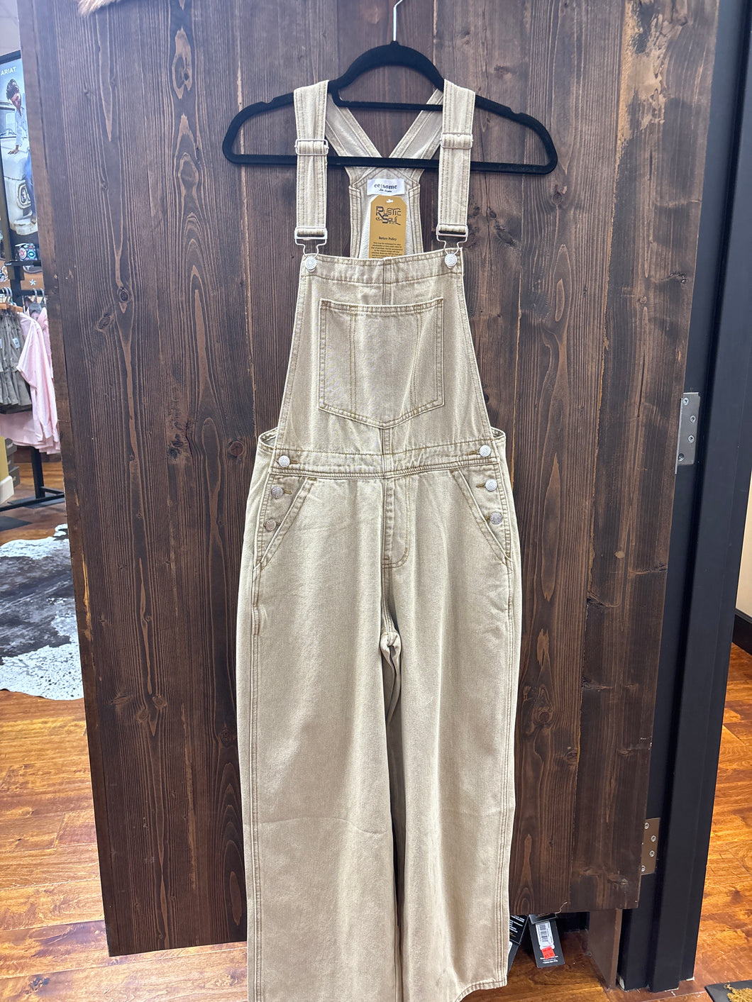Women’s Tan Denim Overalls