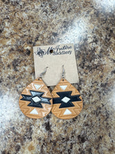 Load image into Gallery viewer, Leather Aztec Small Bell Earrings