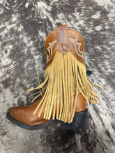 Load image into Gallery viewer, Dan Post Little Girls Tan Fringe Happy Trails Boots