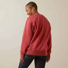 Load image into Gallery viewer, Womens Rebar Red Dahlia Heather Fleece Sweatshirt.