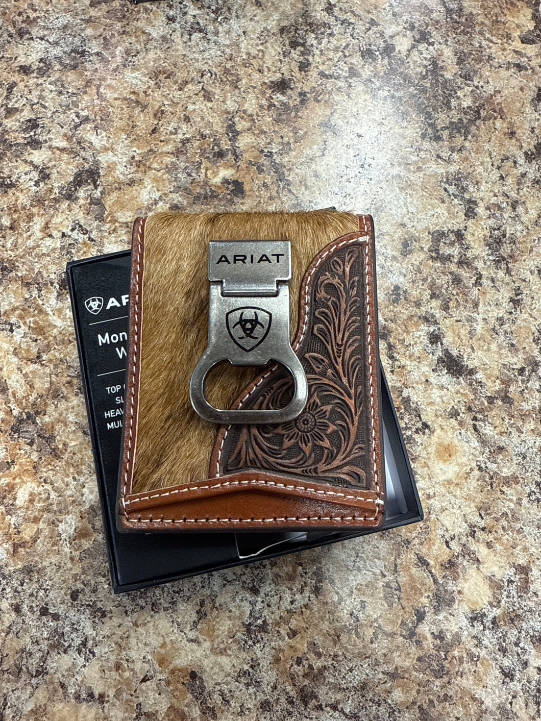 Ariat Leather Hide Money Clip Wallet