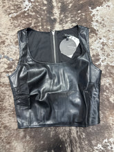 Load image into Gallery viewer, Woman’s Mittoshop Black Leather Sleeveless Top