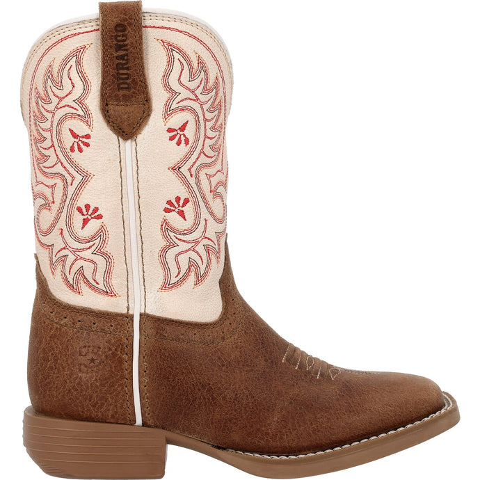 Durango Little Girl's Shyloh Metallic Peach & Tan Western Square Toe Boot.