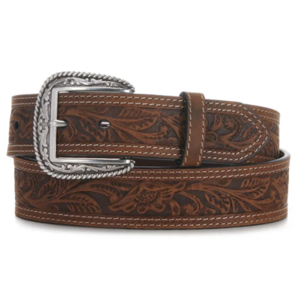 Ariat Men's Tooled Double Stitch Belt.