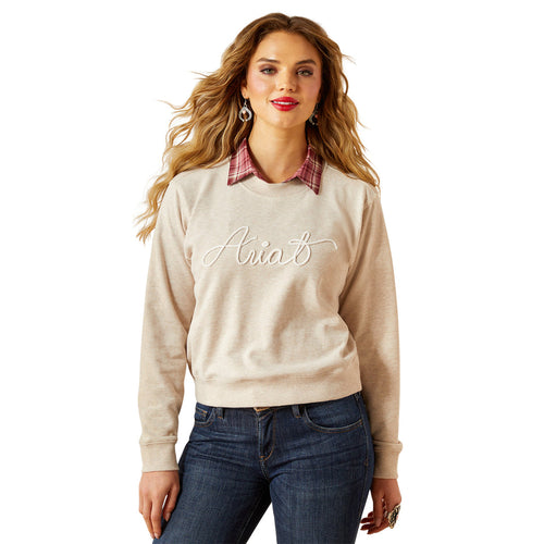 Ariat Womens Essential Oatmeal Crew Sweatshirt.