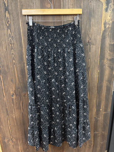 Floral Tiered Midi Skirt