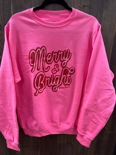 Women’s Merry and Bright Hot Pink Sweatshirt