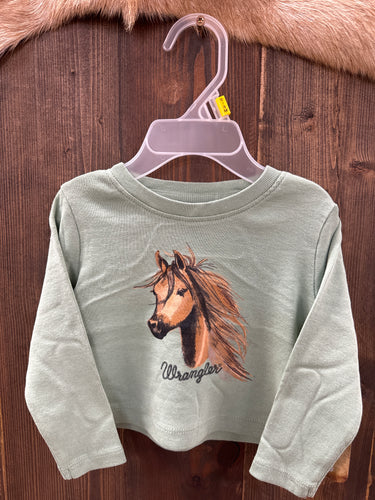 Girls Long Sleeve Graphic Horse Shirt