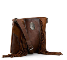 Load image into Gallery viewer, Women’s Justin Crossbody With Concho And Fringe