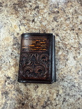 Load image into Gallery viewer, Leather Floral American Flag Wallet