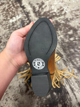 Load image into Gallery viewer, Dan Post Little Girls Tan Fringe Happy Trails Boots