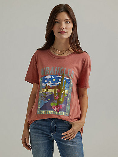 Wrangler Women’s Desert Rose Boyfriend Tee.